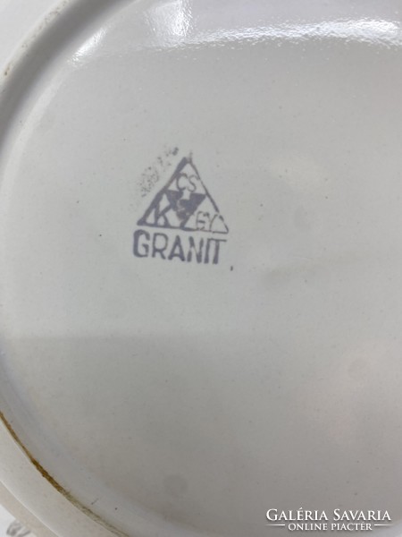 Retró Gránit gyerek porcelán tányérok- 1 lapos tányér, 1 mély tányér #1
