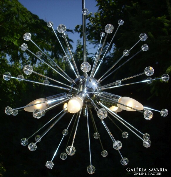 Sputnik chandelier with chrome crystal balls