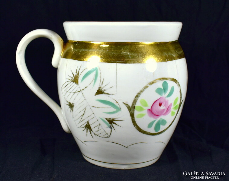 Around 1900 Biedermeier pattern gilded antique porcelain tumbler