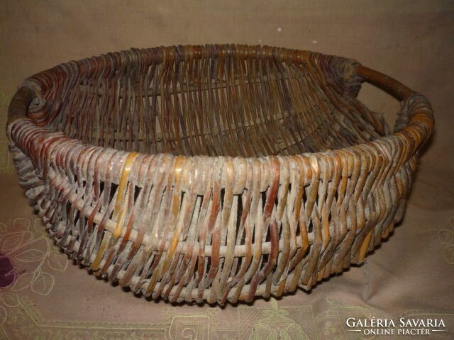 Old round solid cane basket 2309 15