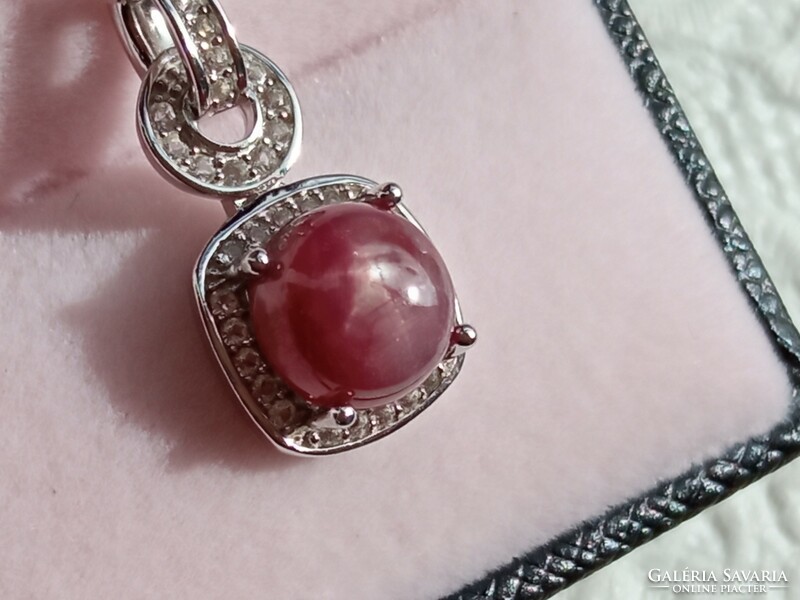 Star ruby 925 silver pendant
