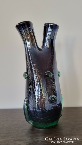 Irizáló muránói művészi váza- 29 cm