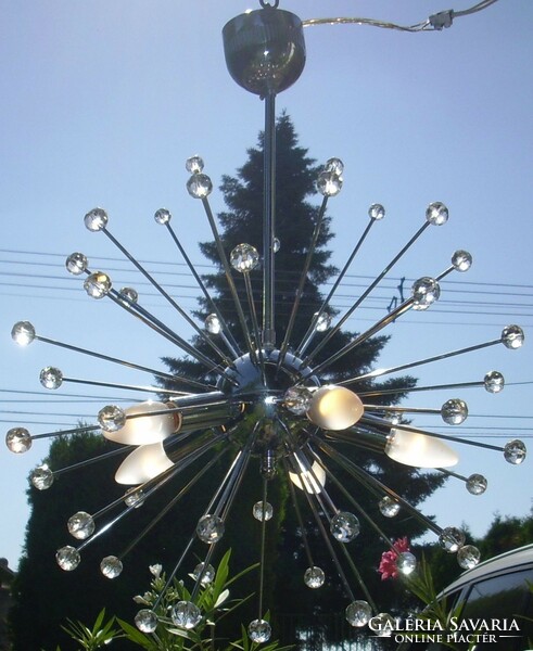 Sputnik chandelier with chrome crystal balls