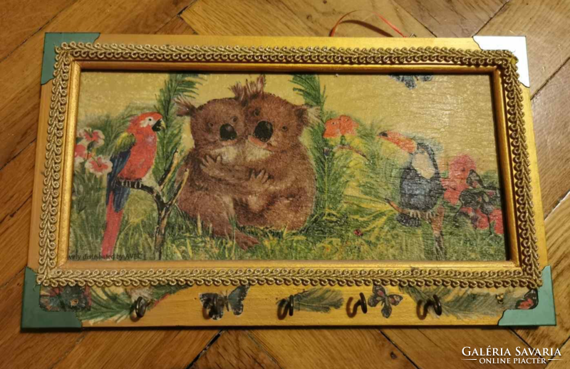 Picture with frame | exotic animals | toucan | koala | with hangers