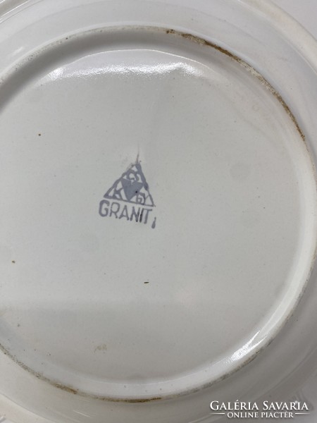 Retró Gránit gyerek porcelán tányérok- 1 lapos tányér, 1 mély tányér #2