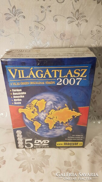VILÁGATLASZ 2007 eredeti lezárt csomagolásban, 5 db DVD magyar nyelvű szoftver