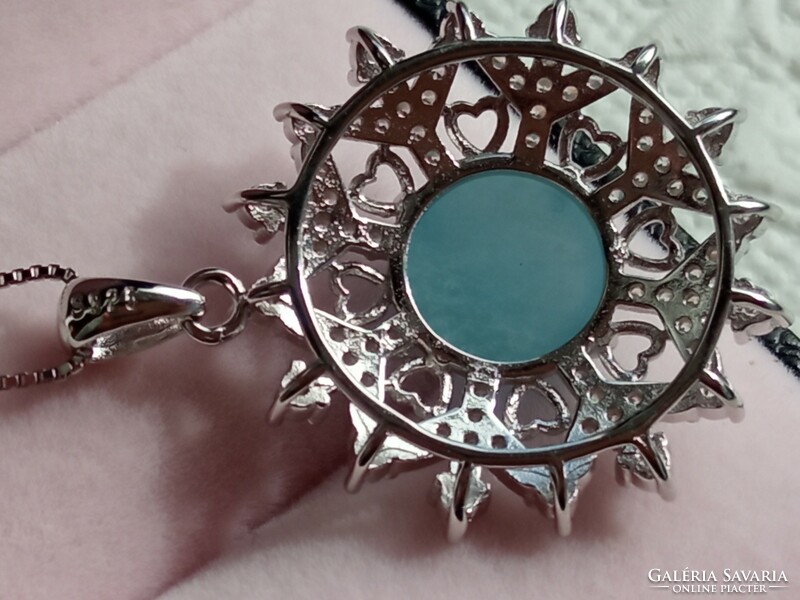 Aquamarine 925 silver pendant