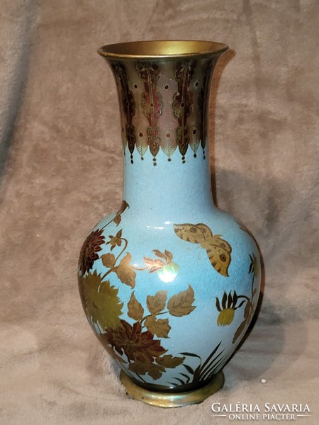 Zsolnay multi-fired Art Nouveau vase in rare colors