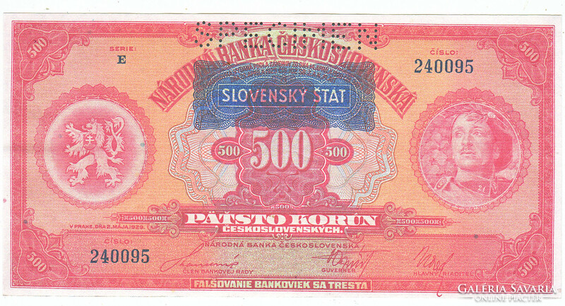 Szlovákia 500 korona REPLIKA MINTA 1939