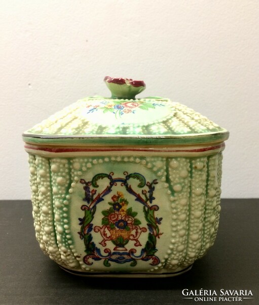 Vintage-antique porcelain bonbonnier box holder