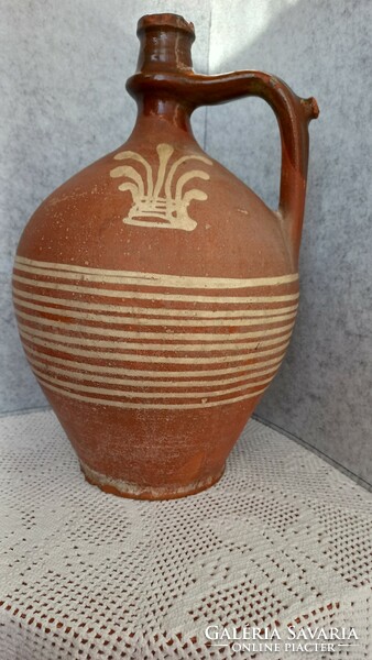 Antique rattle jar, unglazed earthenware, small chips on the edge of the bottom, on the rim, 35.5 cm, 1656 gr.