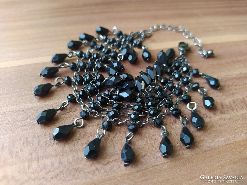 Retro multi-row black pearl bracelet