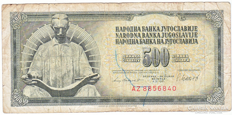 Jugoszlávia 500 dinár 1981 FA