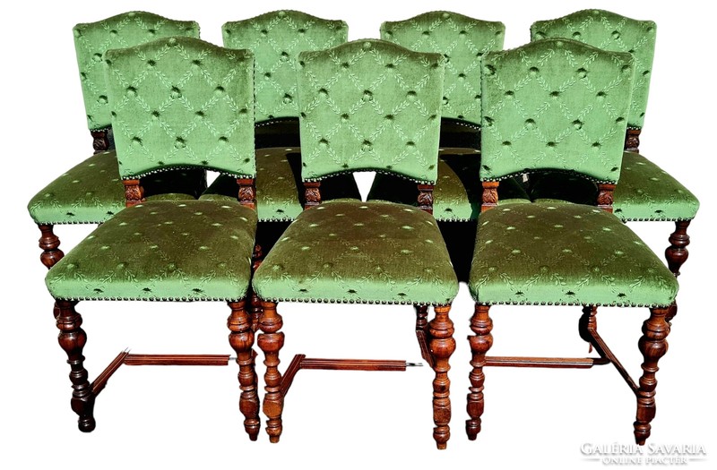 A751 antique pewter upholstered chairs