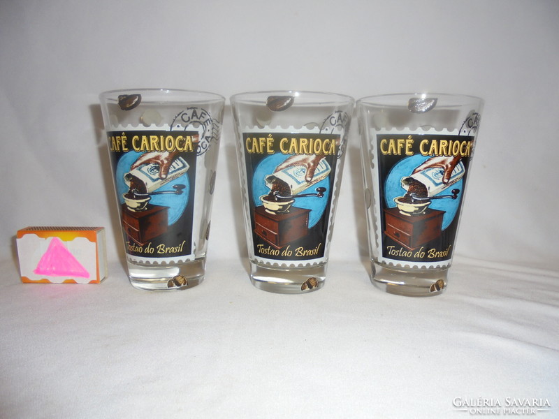 Három darab kávés, cappuccinos pohár együtt - "Café Carioca"