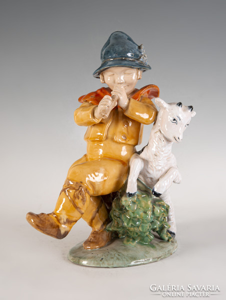 Wienerberger ceramic figure - shepherd boy with a goat