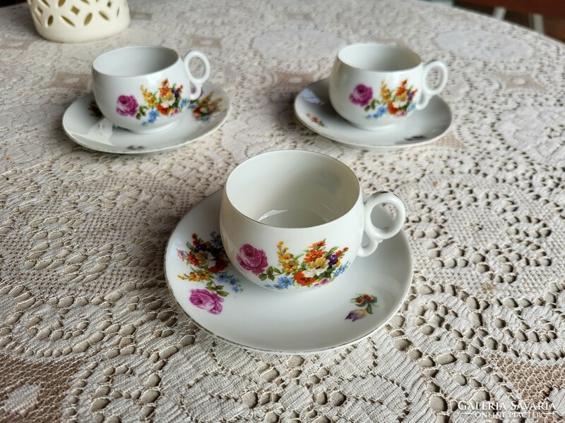Epiag royal Czechoslovakia 3 coffee cups with saucers