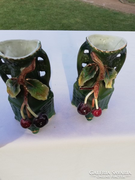 Pair of Czech majolica vases