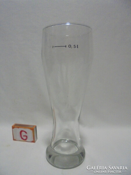 Half-liter certified beer mug with wheat ear pattern, glass