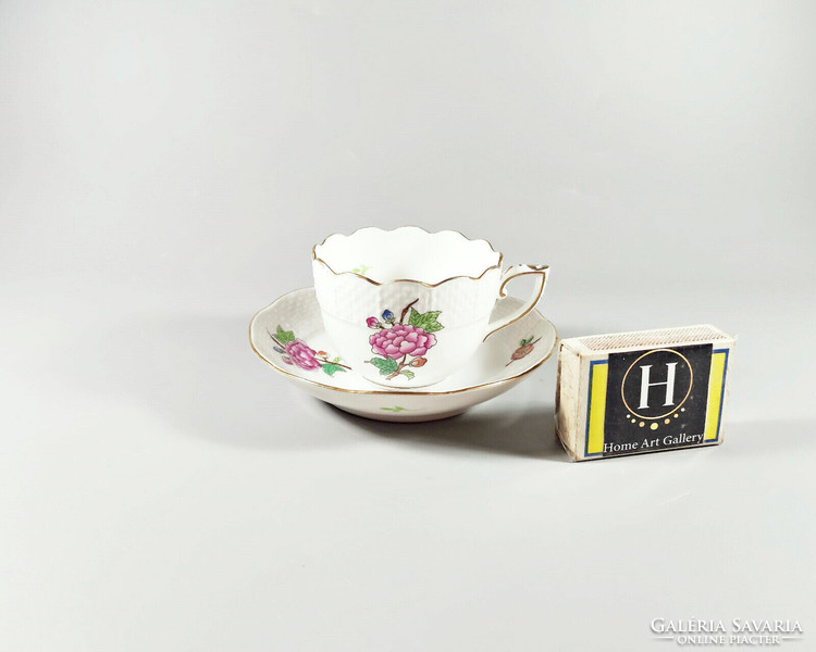 Herend, Eton pattern (711) coffee cup and saucer, hand-painted porcelain, flawless! (J327)