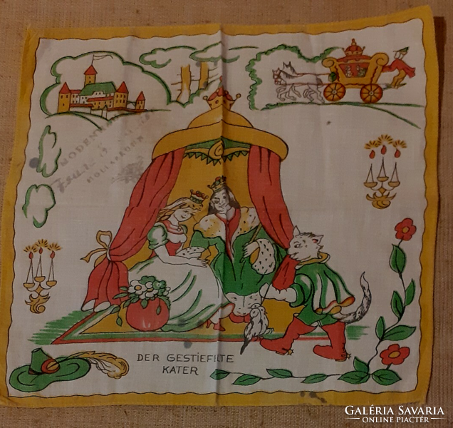 2-Pcs retro fairy tale decorative handkerchief tablecloth in good condition