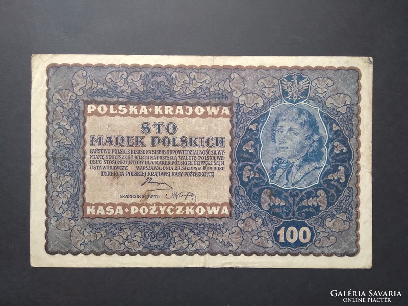 Poland 100 marks 1919 f
