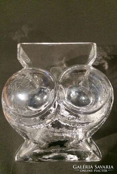 Retro glass vase-lars hellsten-owl vase