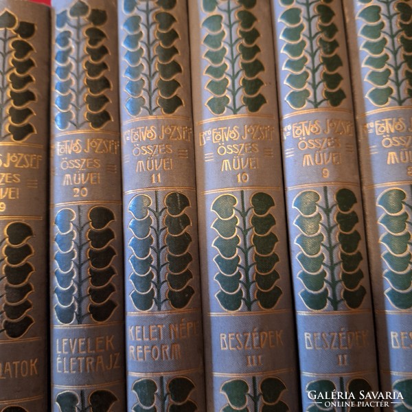 1902-03 Révai brothers - all the works of baron József Eötvös 14 volumes 6 volumes complete! Gottermayer bandage