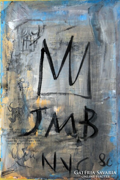 Jean-michel basquiat - original vintage oil painting