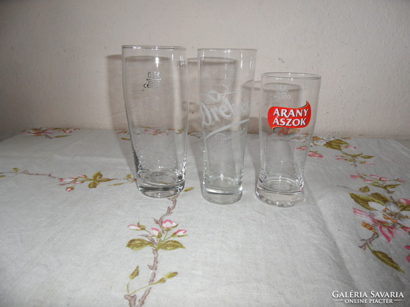 Üveg sörös pohár ( 3 db.)