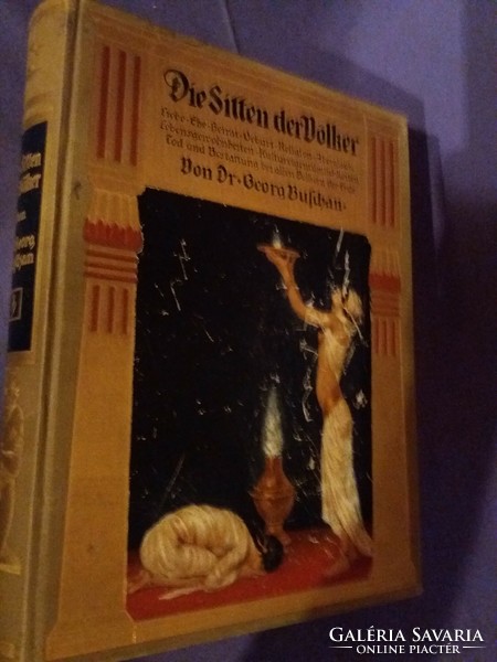 1910. Dr. Georg Buschan - A népek szokásai 2.-3. kötet németnyelvű gótbetűs album gyönyörű állapot !