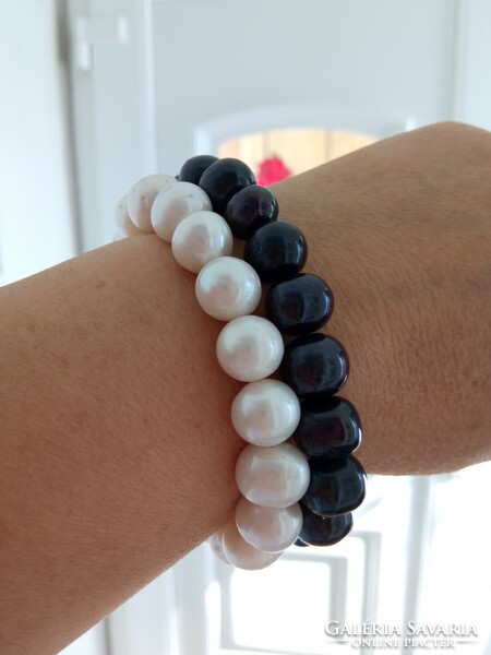 Freshwater black pearl bracelet 11-12 mm