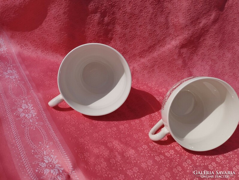 Angol jelenetes porcelán kávés csésze, 2 darab