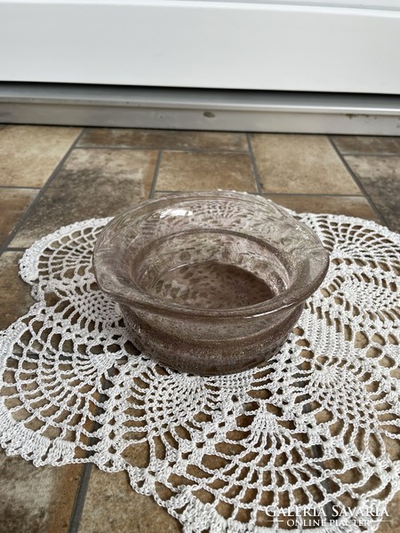 Rarer brownish purple cracked veil glass veil Karcagi berek bath glass ashtray ash