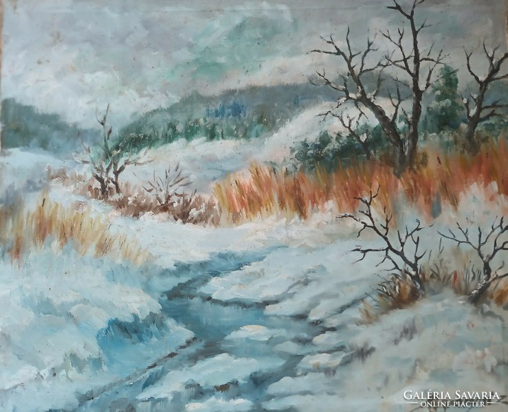 Baranyai Zoltán téli táj - olaj / vászon festmény