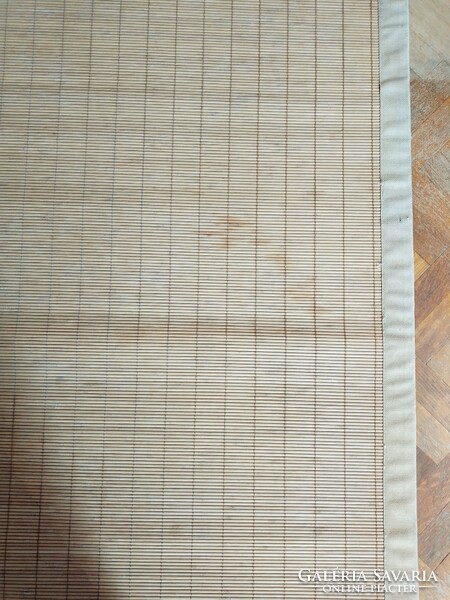 Nagyméretű, minőségi bambusz szőnyeg natúr szövet szegéllyel gyapjú? csúszásgátló hátlap 160x223 cm