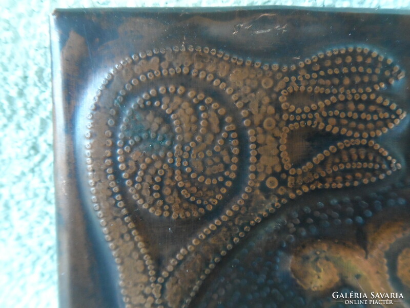 Retró bronz stilizált csodaszarvas, grúz, falidísz