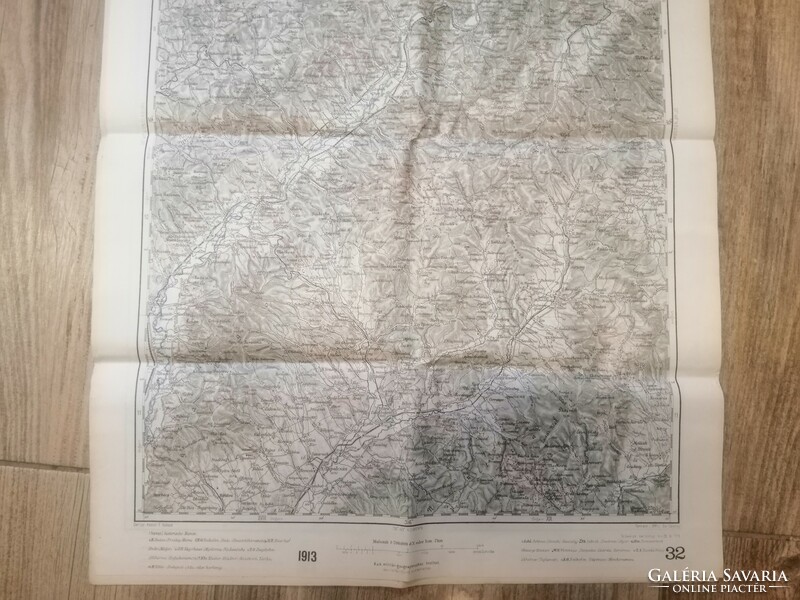 Trentschin (on the trenches). Military map, k. U.K. Militärgeographische institut 1915.