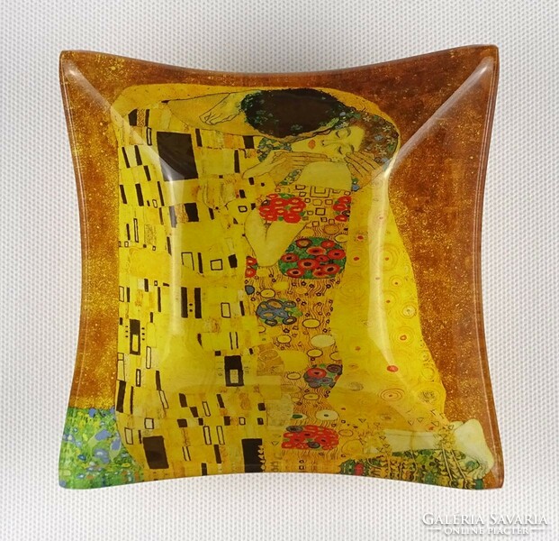1O170 Gustav Klimt Glass Carmani üveg tál 2 darab