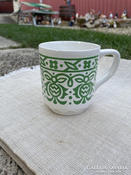A beautiful mug with a granite green pattern, a piece of nostalgia, rustic decoration