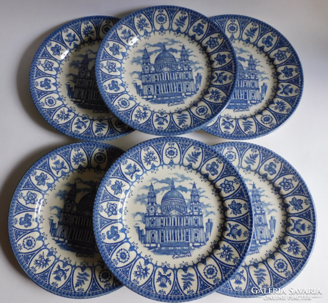 Broadhurst English plates (6 pieces) with a view of St. Paul's Cathedral