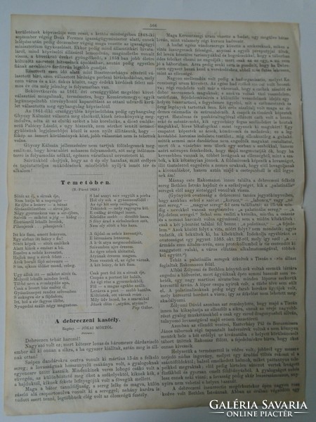 S0622 Ghyczy Kalmán of Ablanczkürthi. Minister of Finance - woodcut and article-1861 newspaper front page