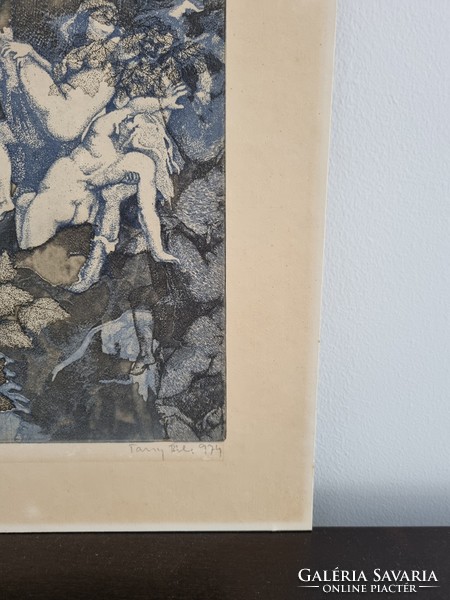 Tassy Béla   Csodaszarvas című rézkarca 50/32  - 1974 ,  szignált alkotás