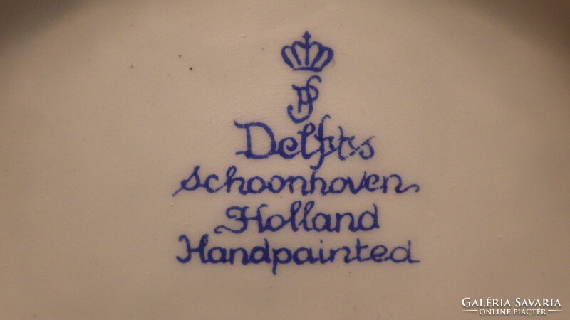 PS Delft Schoonhaven porcelán festett tájképes tányér