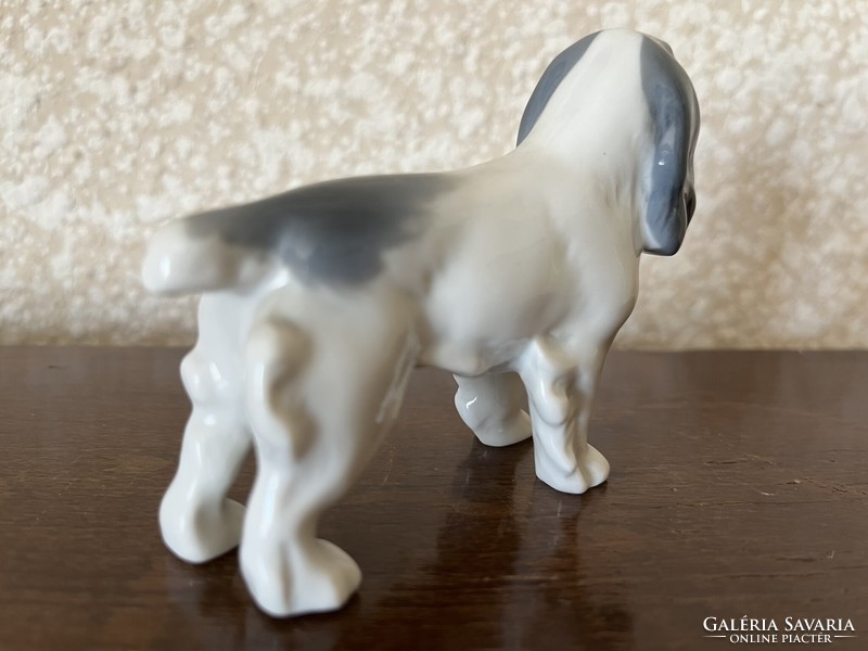 Antik német figurális porcelán kutya szobor jelzett Metzler & Ortloff