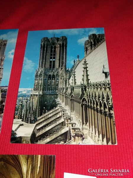 Régi képeslapok (francia) A Reims-i katedrális 1960-70-s évek 3 db egyben 54