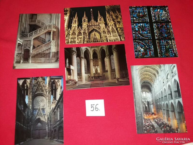 Régi képeslapok (francia) A Ruen - i Katedrális 1960-70-s évek 6 db egyben 56
