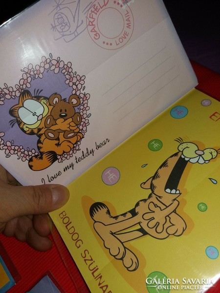 Retro unfoldable postcard package with 4 postal clean garfield humorous unopened envelopes 2.