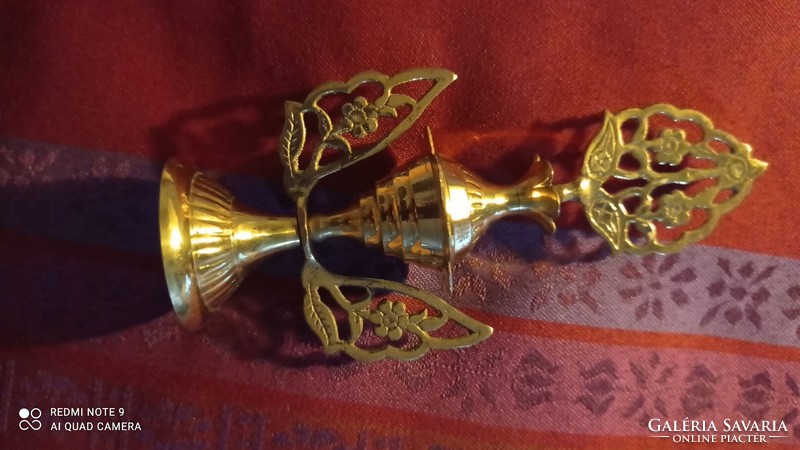 Winged copper perfume holder, vintage women's perfume holder