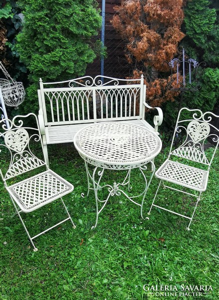 Garden ideas - wrought iron garden bench and set